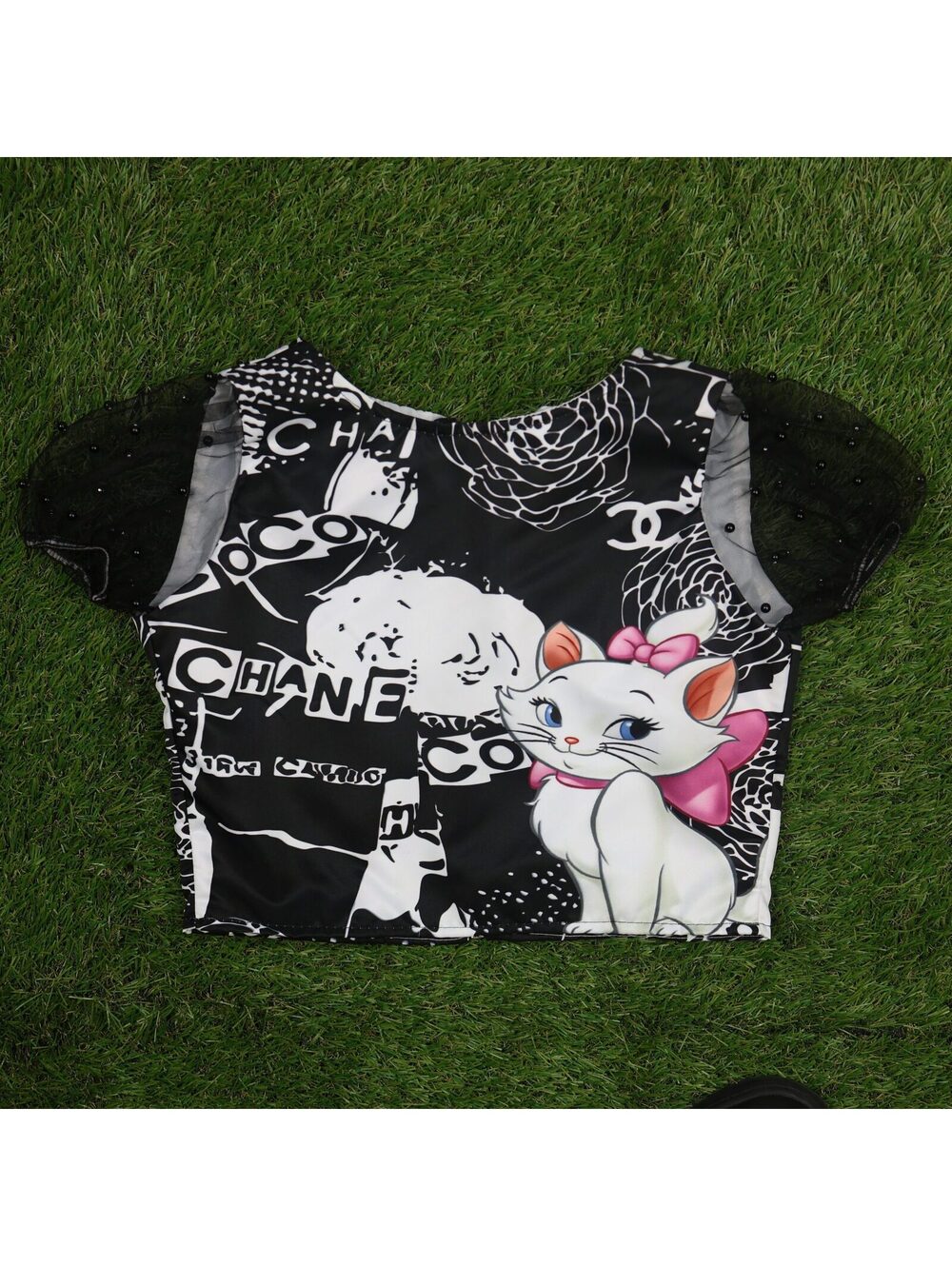 Graphic Puff-Sleeve Top